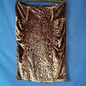 Bella Poque High Waist  Leopard Print Skirt Stylish Pencil Silhouette